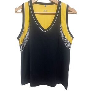 Tail Tech Performance Womens tank Top Size M Black Yellow White sleeveless EUC